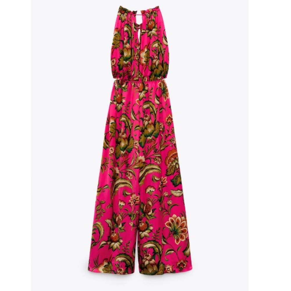 Zara cut out printed pink jumpsuit - Picture 9 of 14